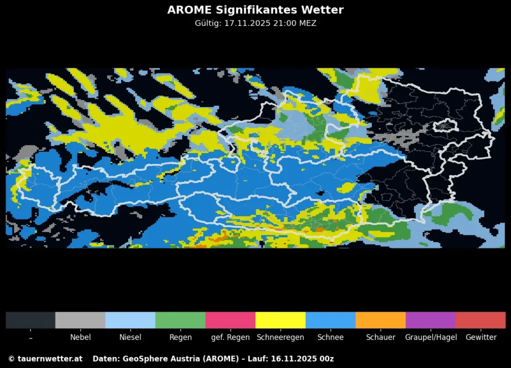 Bild auf 5min.at zeigt eine Wetterkarte