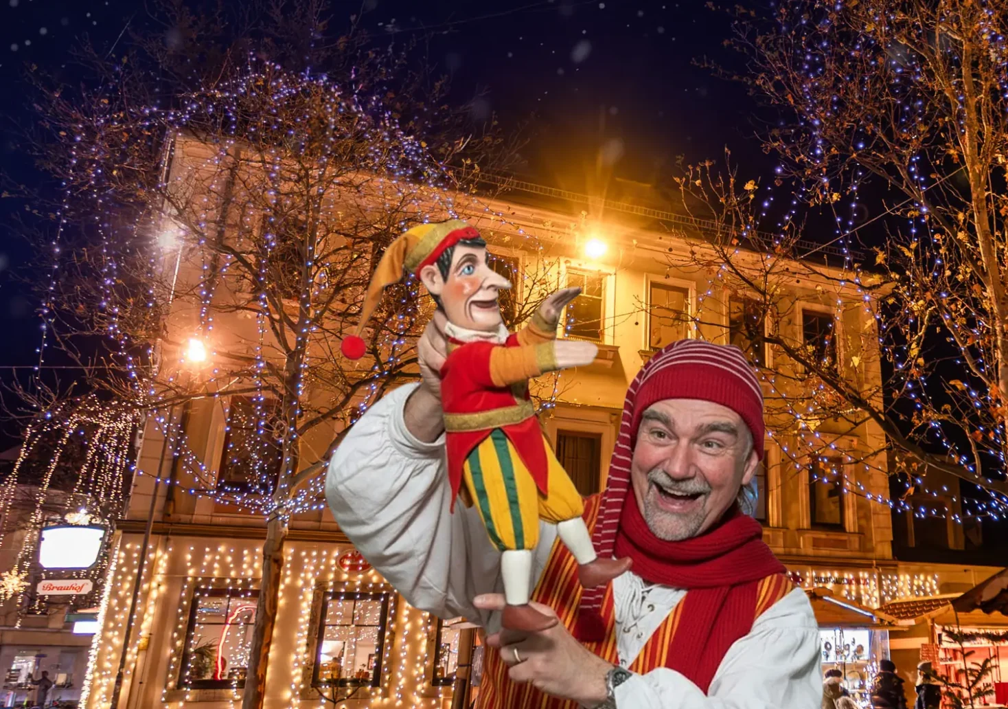 Das Foto auf www.5min.at zeigt den Kasperl am Villacher Advent.