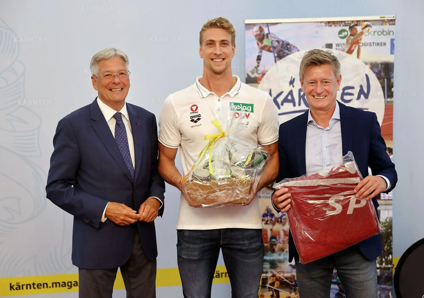 Das Bild auf 5min.at zeigt LH Peter Kaiser, Heiko Gigler und Arno Arthofer.