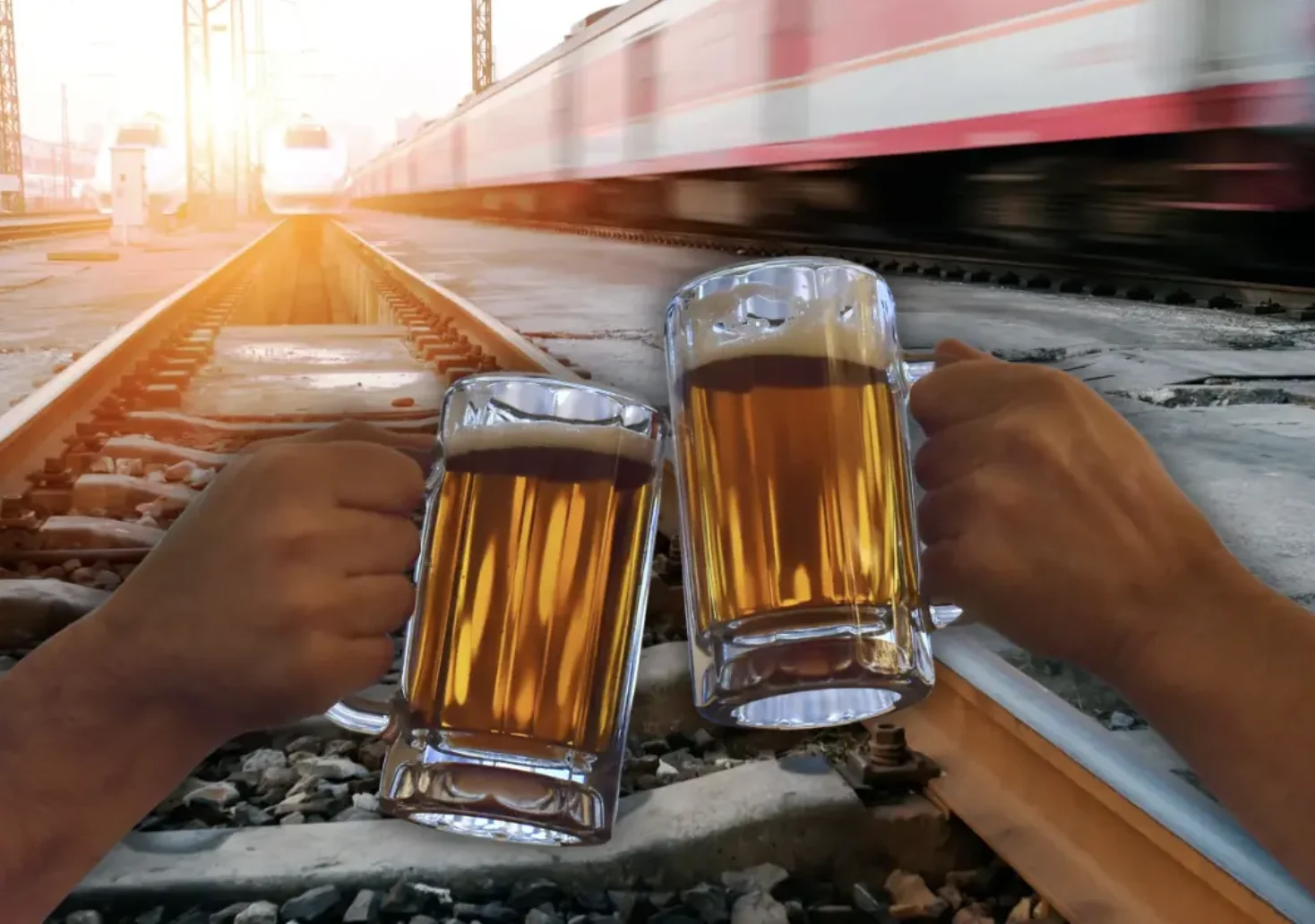 Foto auf 5min.at zeigt eine Gleise und zwei Biere.