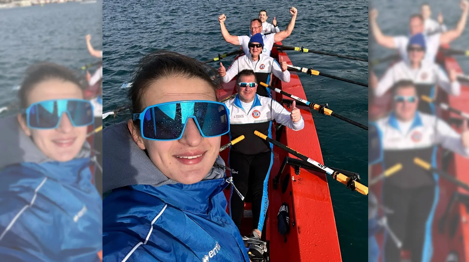 Ein Bild auf 5min.at zeigt Oliver Zwick und sein Team in einem Ruderboot.
