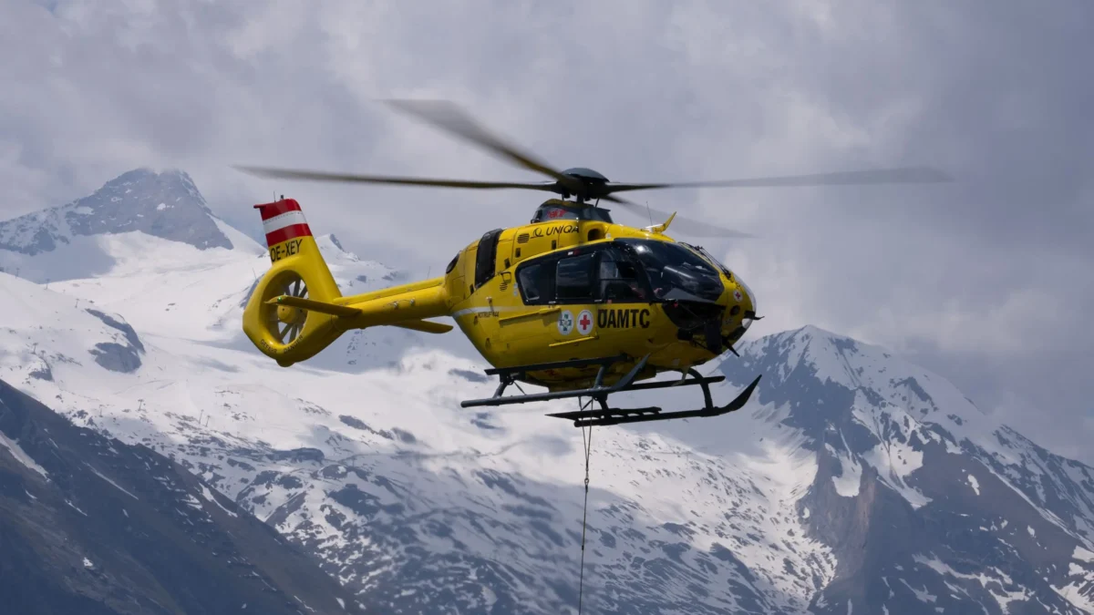 Das Bild auf 5min.at zeigt einen Rettungshubschrauber.