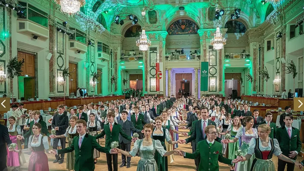 Das Foto von 5 Minuten zeigt den 103. Jägerball in der Wieer Hofburg.