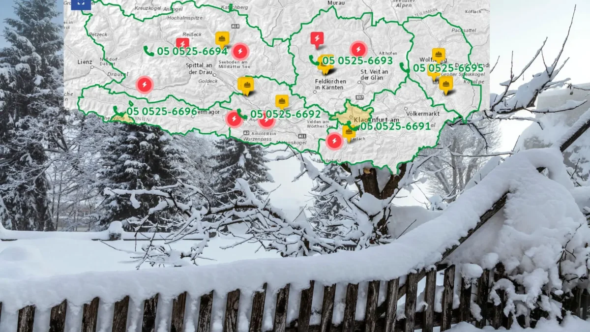 Bild auf 5min.at zeigt Schnee und die Stromausfälle in Kärnten