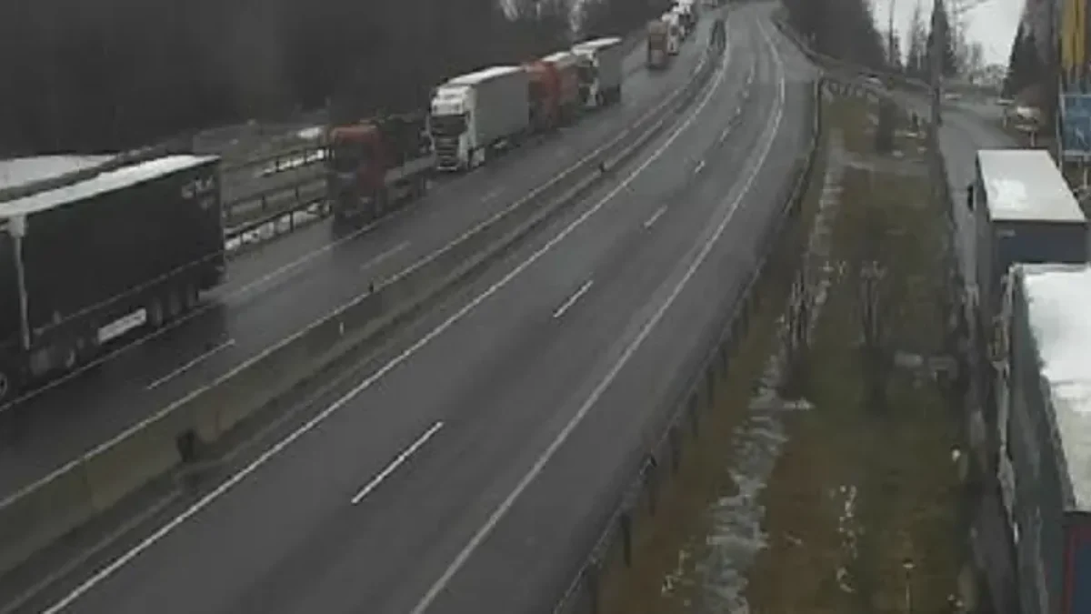 Foto auf 5min.at zeigt LKWs auf der Pack