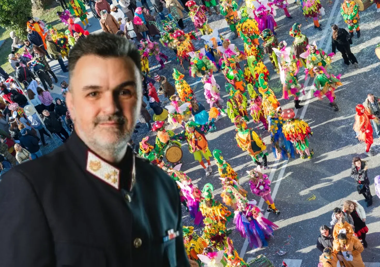 Auf dem Foto von www.5min.at sieht man Fritz Grundnig und einen Faschingsumzug.