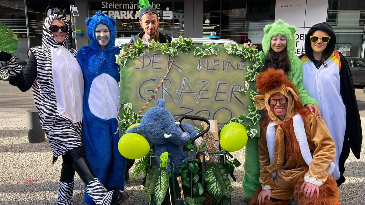 Foto auf 5min.at zeigt den Fasching am Grazer Hauptplatz 2026.
