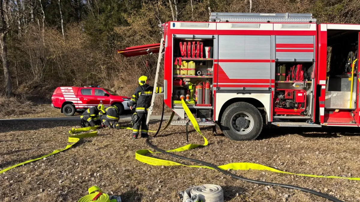 Feuerwehren bekämpfen Wiesenbrand: Bahndamm stand in Flammen
