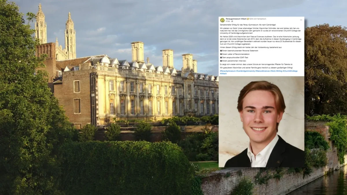 Das Bild zeigt die University of Cambridge auf 5min.at.