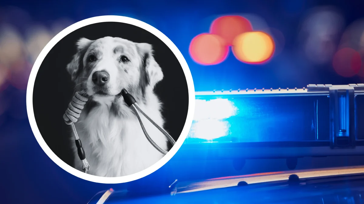 Das Bild auf 5min.at zeigt ein Polizeiauto in der Nacht und einen verstorbenen Hund.