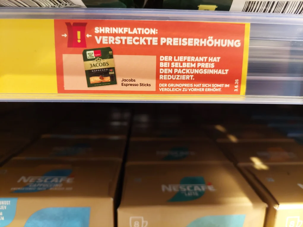 Foto in Beitrag von 5min.at zeigt das Warnschild von Billa.