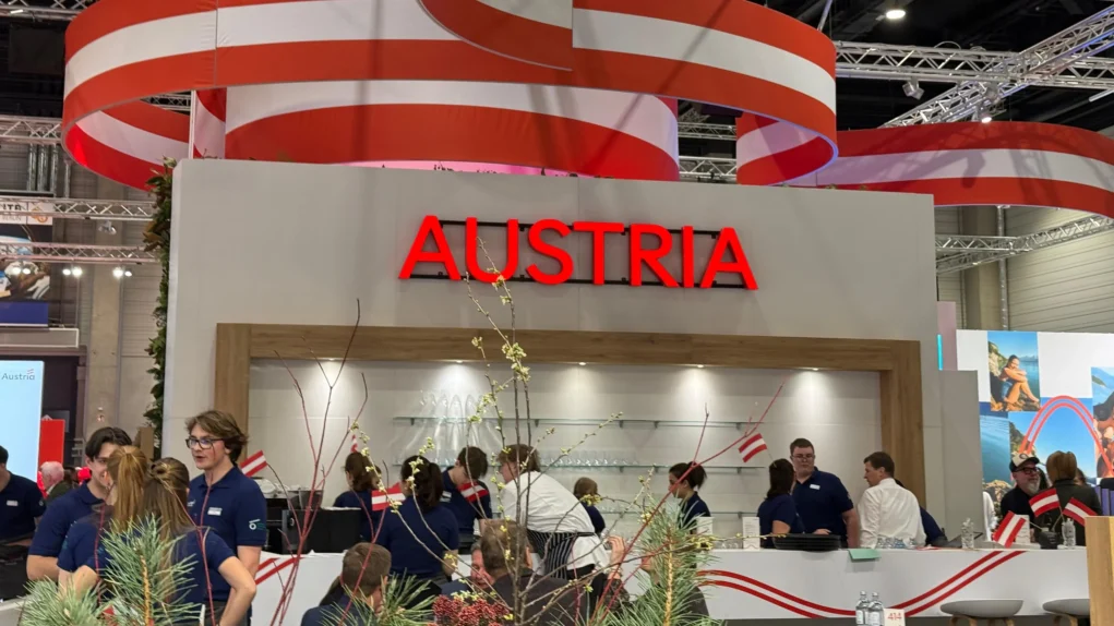 Ein Bild auf 5min.at zeigt den Österreich-Stand auf der ITB in Berlin.