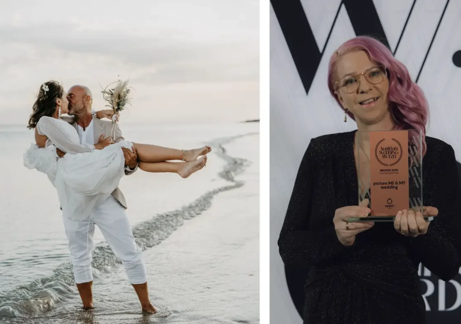 Foto auf 5min.at zeigt ein Hochzeitsfoto und Conny Leitgeb.