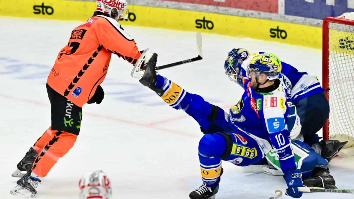 Ein Bild auf 5min.at zeigt ein Eishockeyspiel zwischen dem EC VSV und den Graz99ers.