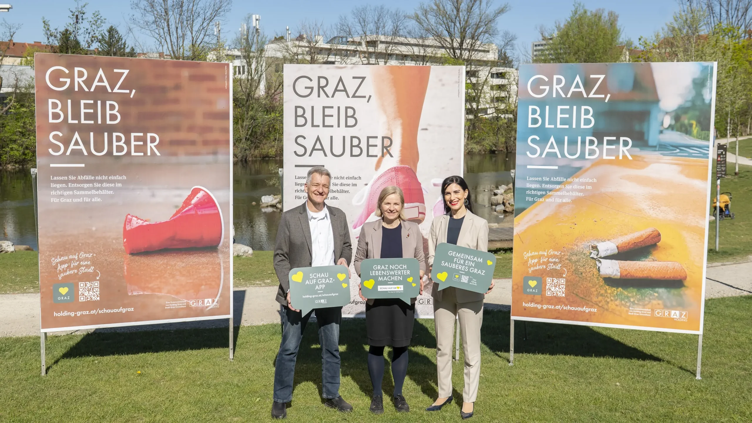 Auf dem Foto von www.5min.at sieht man die neue Müll-Kampagnein Graz.