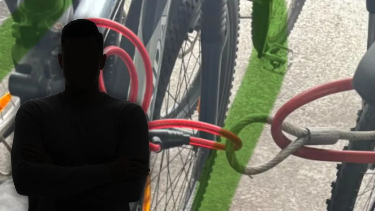 Das Bild auf www.5min.at zeigt eine Person und ein Fahrradschloss.
