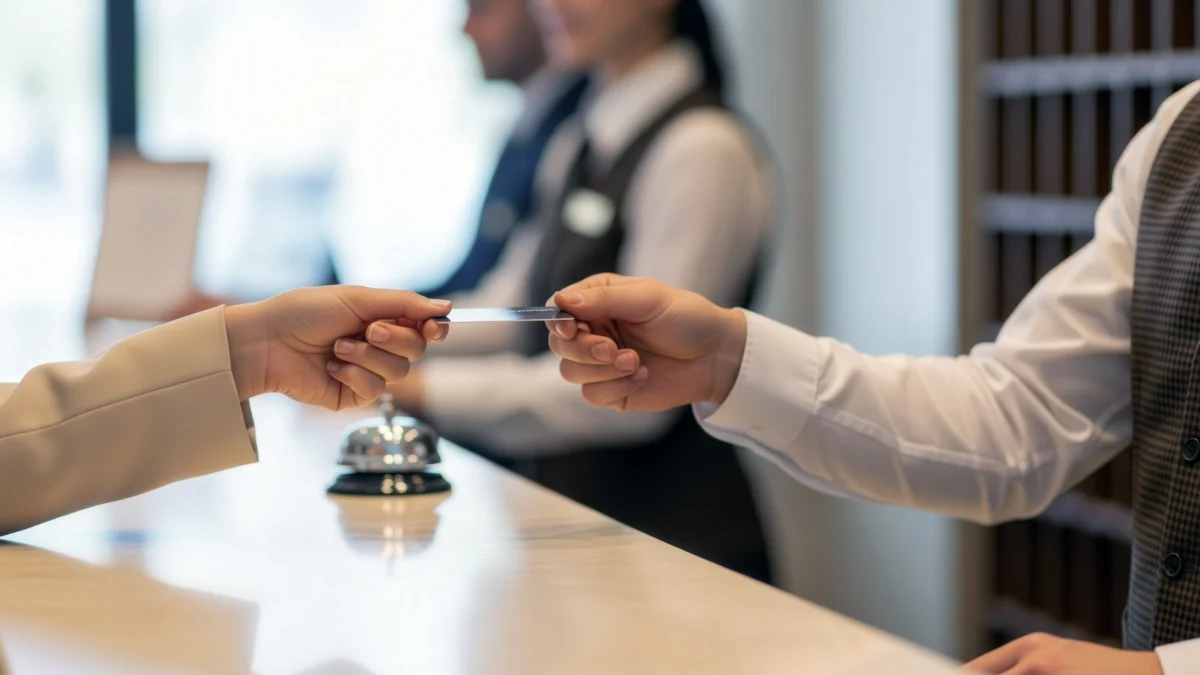 Das Bild auf 5min.at zeigt die Rezeption eines Hotels.