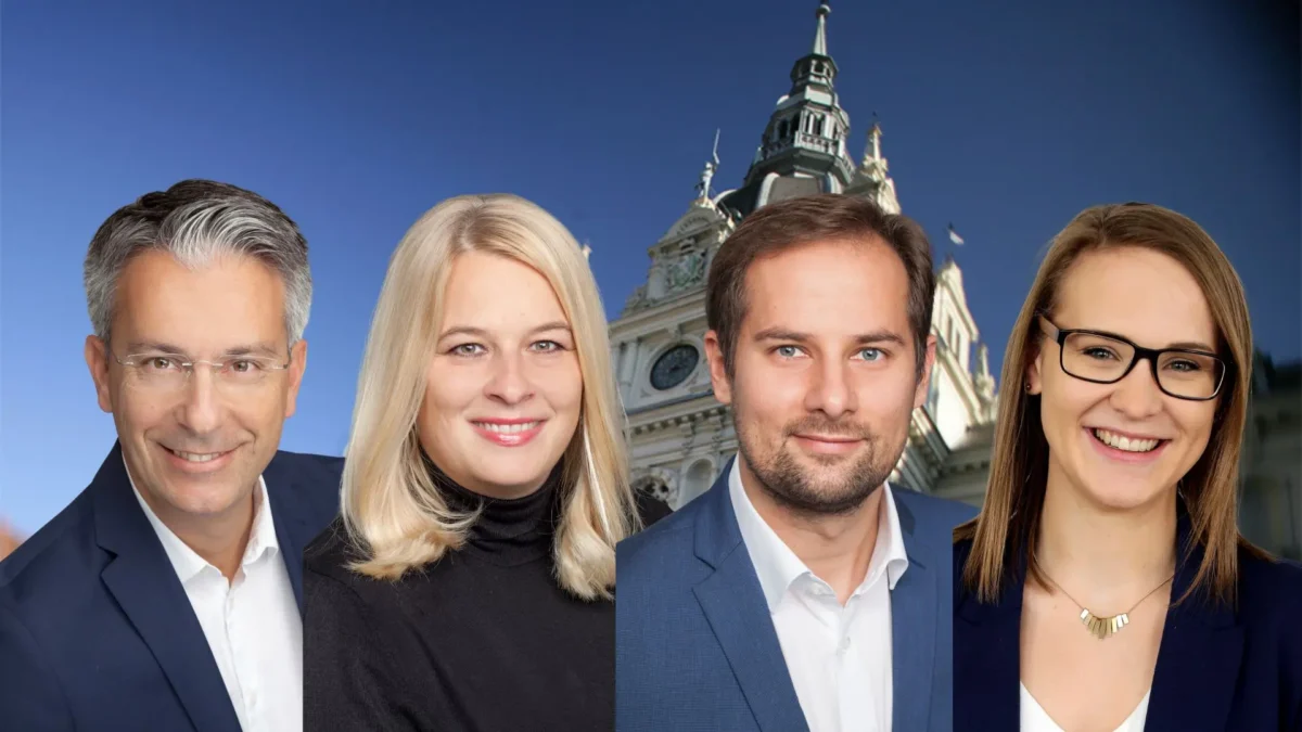 Auf dem Foto von www.5min.at sieht man die ÖVP Spitze in Graz.