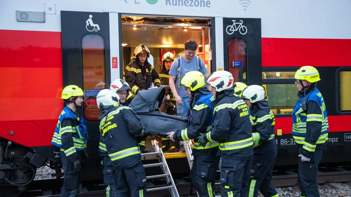 Bild auf 5min.at zeigt Einsatzkräfte bei einem Zug.
