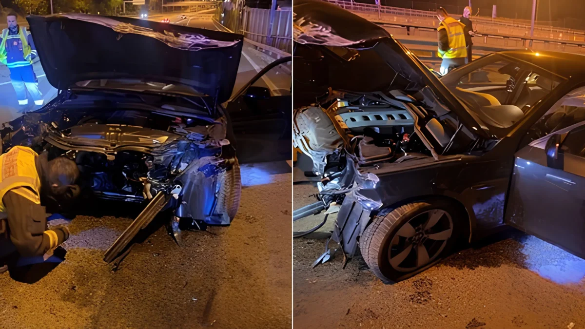 Foto in Beitrag von 5min.at zeigt das zerstörte Auto.