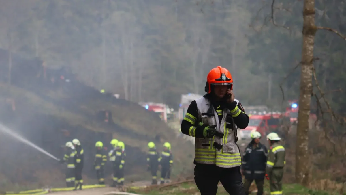 Das Bild auf 5min.at zeigt einen großen Feuerwehreinsatz.