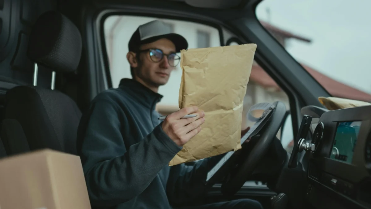 Foto auf 5min.at zeigt einen Paketzusteller bei der Arbeit.