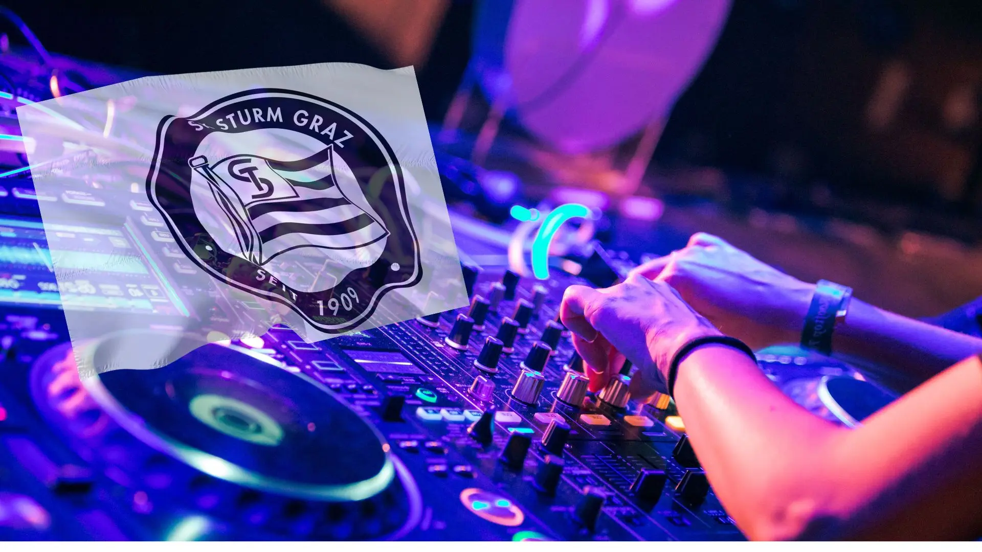 Auf dem Foto von www.5min.at sieht man einen Rave und SK Sturm.
